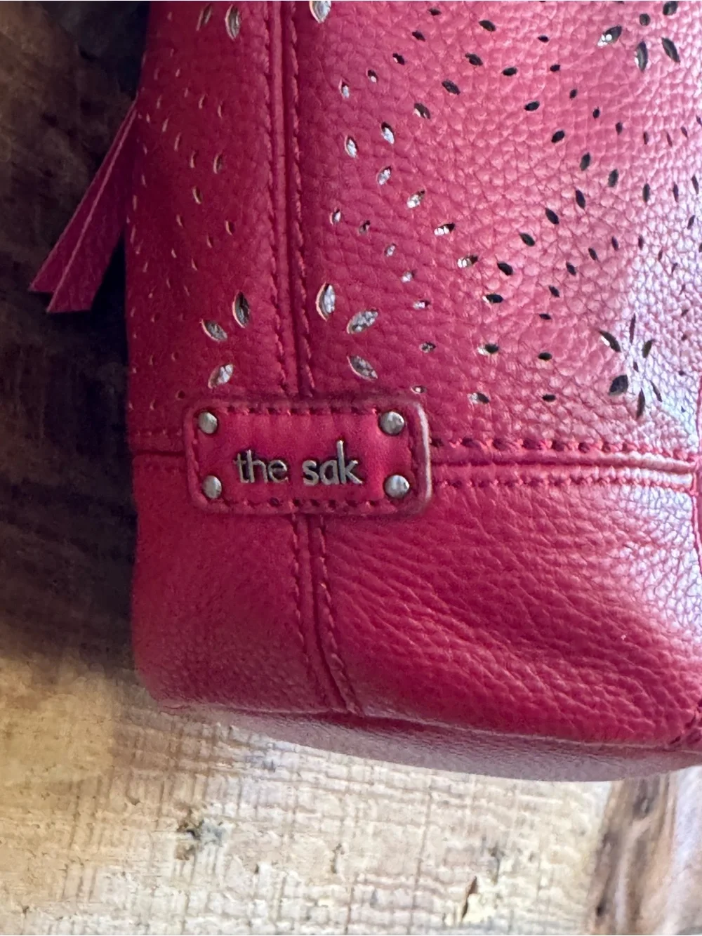 NWT The Sak Sequoia Leather Hobo Bag - Cayenne Mandala Perf Red